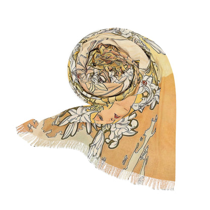 The Lily | Alphonse Mucha Scarf – Art Nouveau Scarf-Quipham Collections