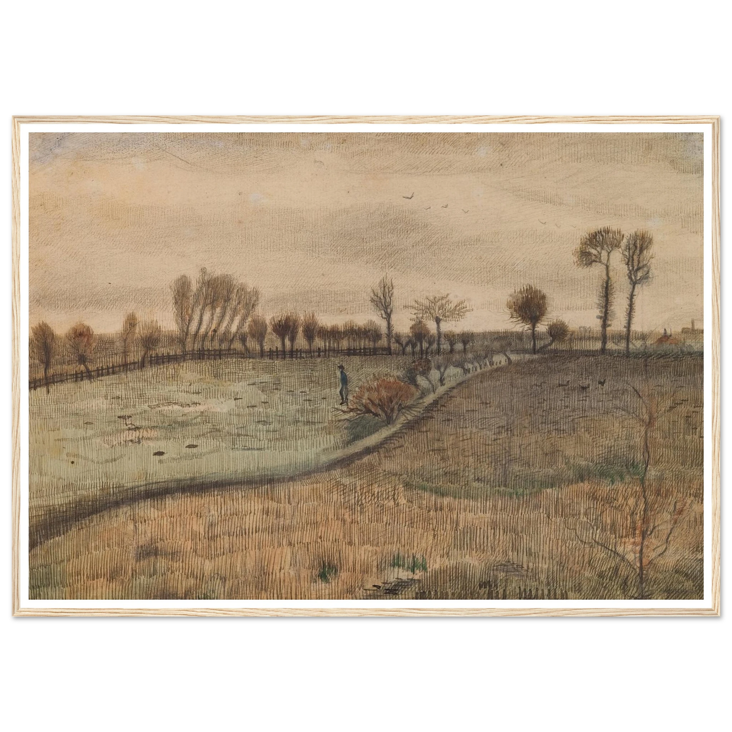 Landscape with Pollard Willows (c.1880) Art Print | Vincent van Gogh-Quipham Collections
