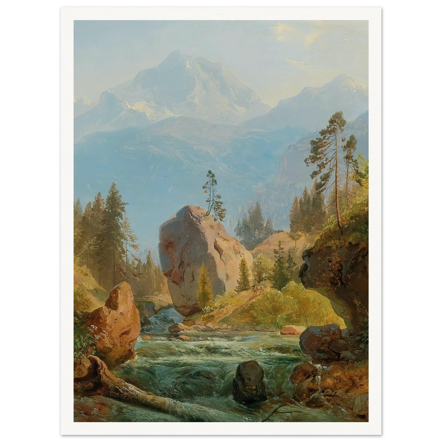 A Mountain Landscape With Creek Art Print | Albert Zimmermann-Quipham Collections