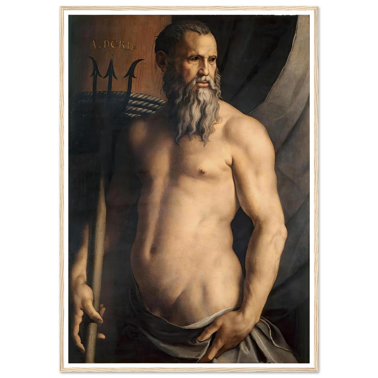 Portrait Of Andrea Doria As Neptune (1550–1555) Art Print | Agnolo Bronzino-Quipham Collections