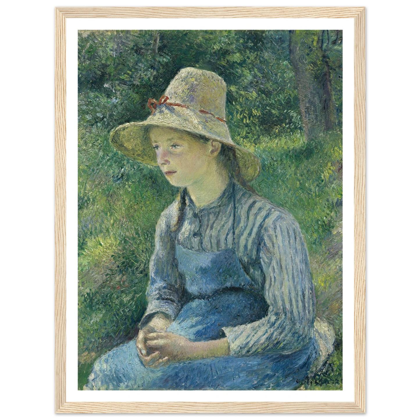 Peasant Girl with a Straw Hat (1881) Art Print | Camille Pissarro-Quipham Collections