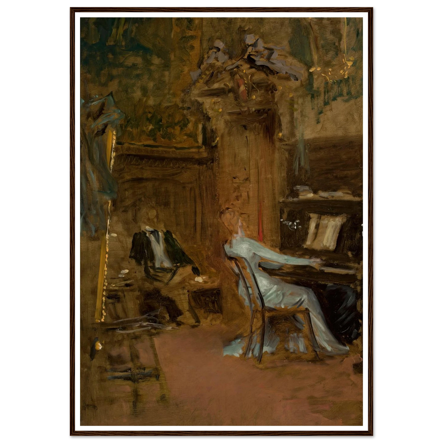 Concert in the living-room, sketch Art Print | Wladyslaw Czachorski-Quipham Collections