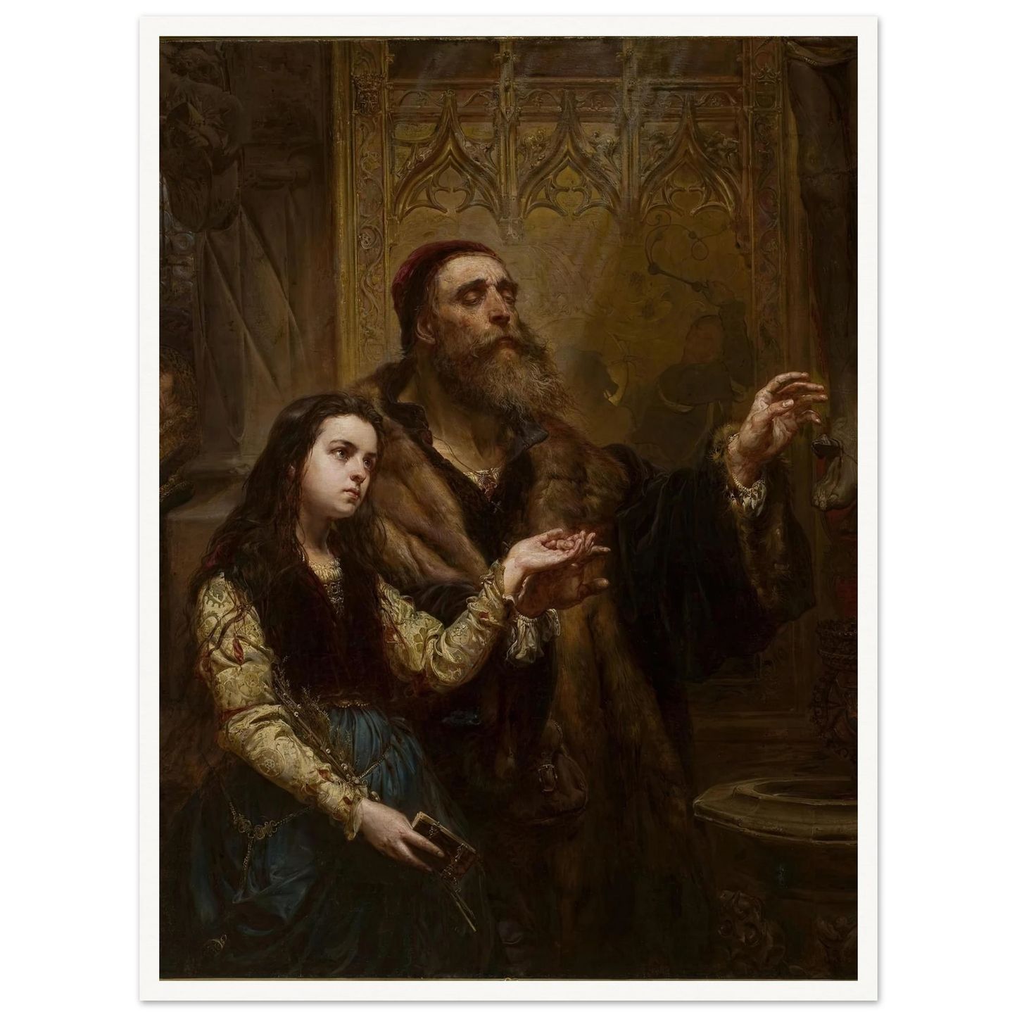 Blind Veit Stoss with his granddaughter (1865) Art Print | Jan Matejko-Quipham Collections