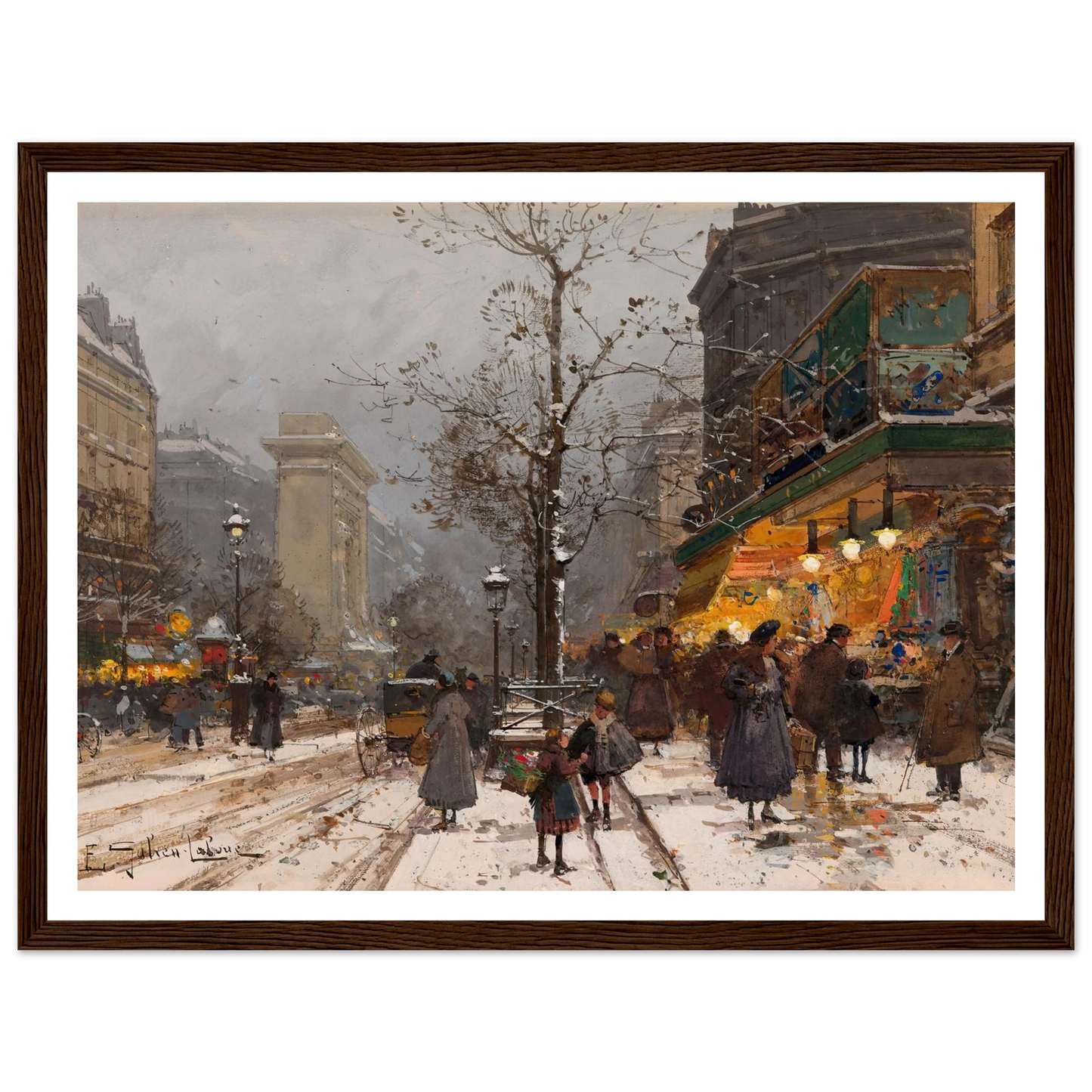 Boulevard Bonne – Nouvelle sous la neige Art Print | Eugene Galien Laloue-Quipham Collections