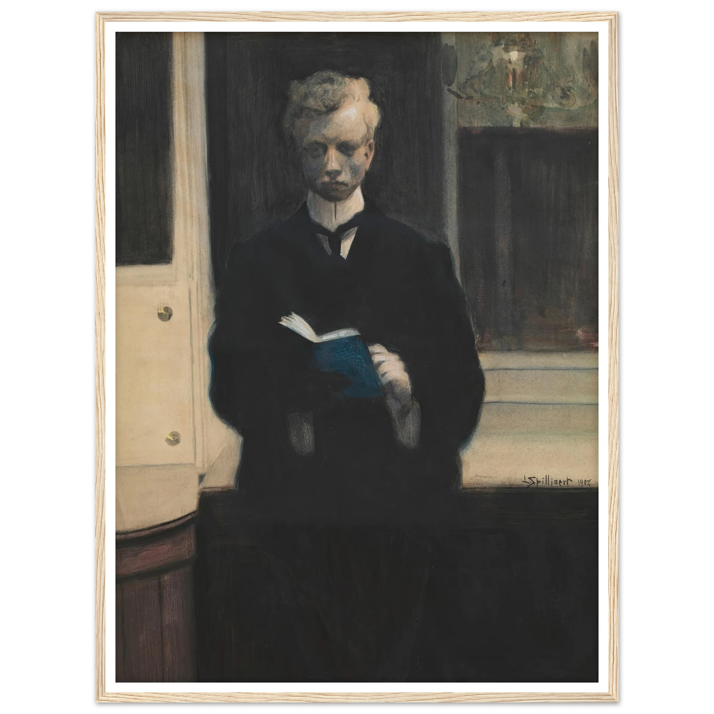Self Portrait with Blue Sketchbook (1907) Art Print | Leon Spilliaert-Quipham Collections