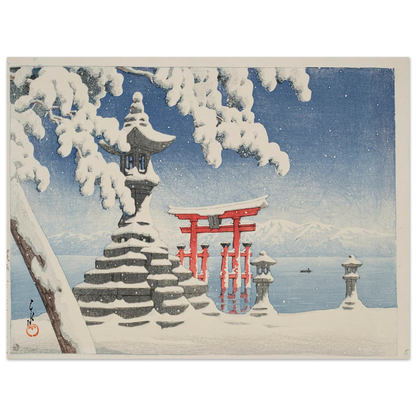 Itsukushima no yuki (Snow at Itsukushima) (1932) Art Print | Kawase Hasui-Quipham Collections