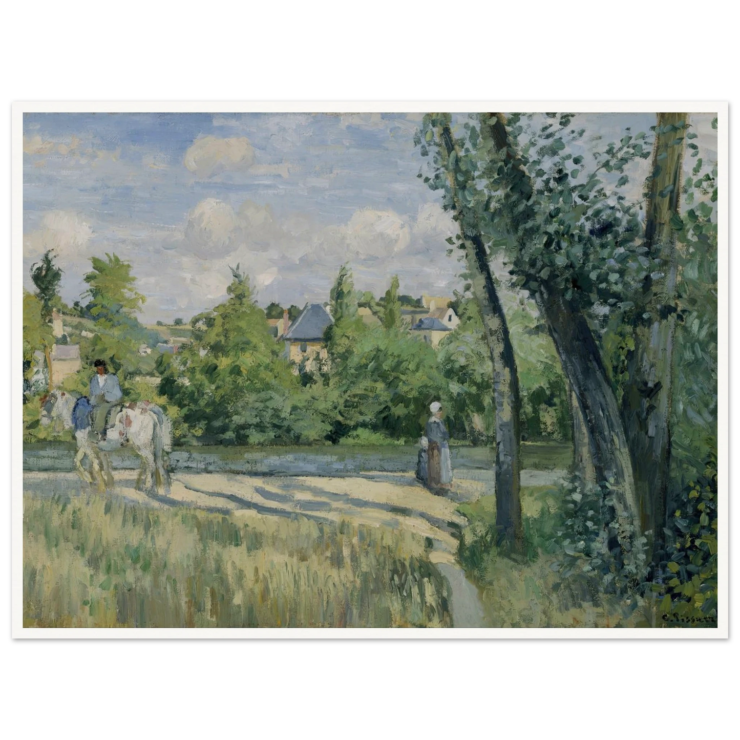 Sunlight on the Road, Pontoise (1874) Art Print | Camille Pissarro-Quipham Collections