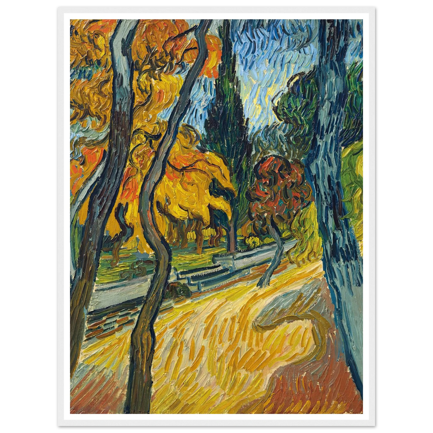 Arbres dans le jardin de l’asile (1889) Art Print | Vincent van Gogh-Quipham Collections