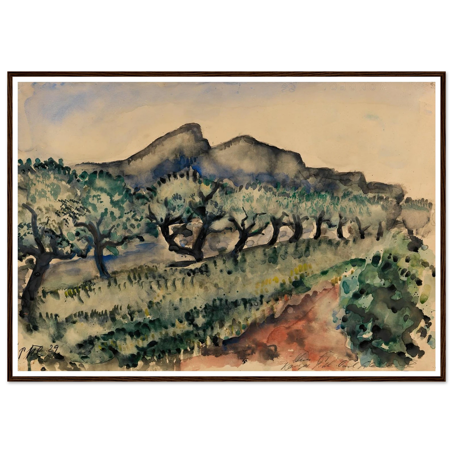Garten in der Nähe Cassis (1929) Art Print | Paul Kleinschmidt-Quipham Collections
