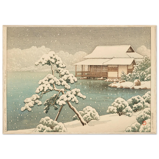 Kiyosumien no yuki (Snow at Kiyosumi Park) (1938) Art Print | Kawase Hasui-Quipham Collections