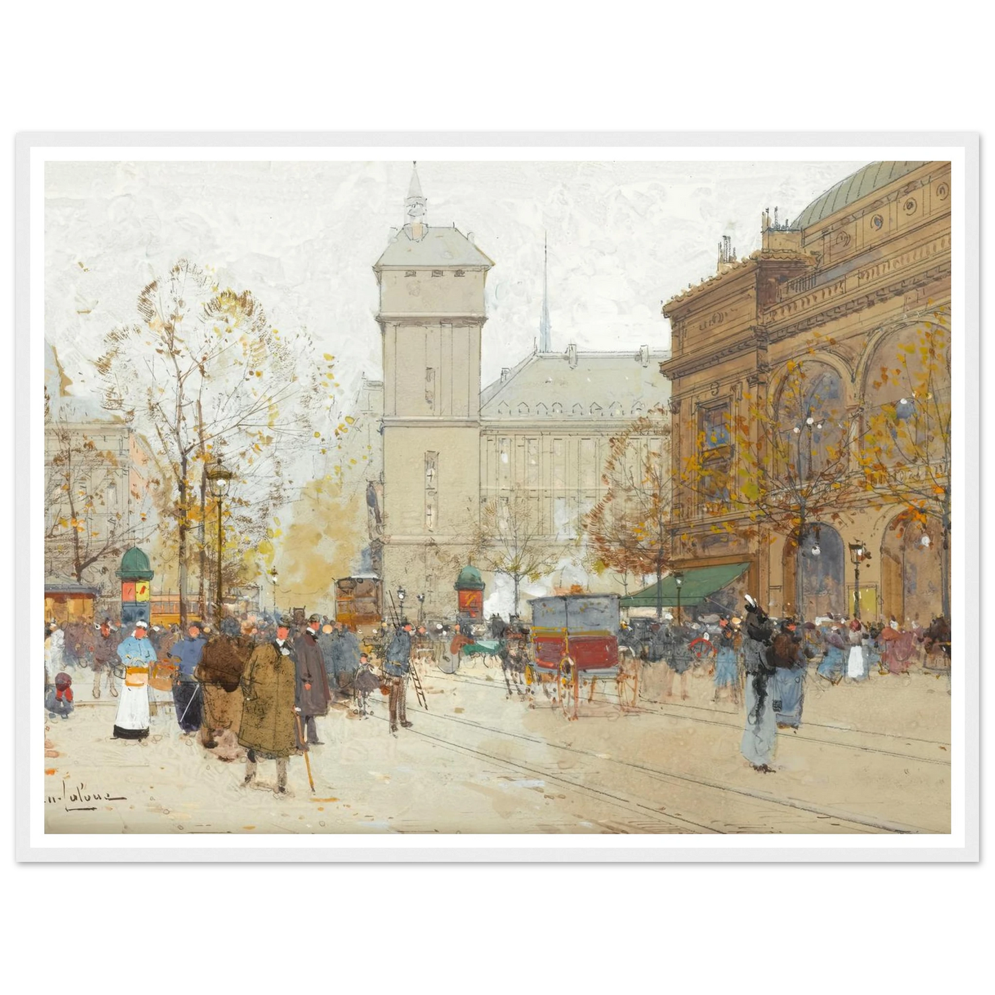 La Place Du Chatelet Art Print | Eugene Galien Laloue-Quipham Collections