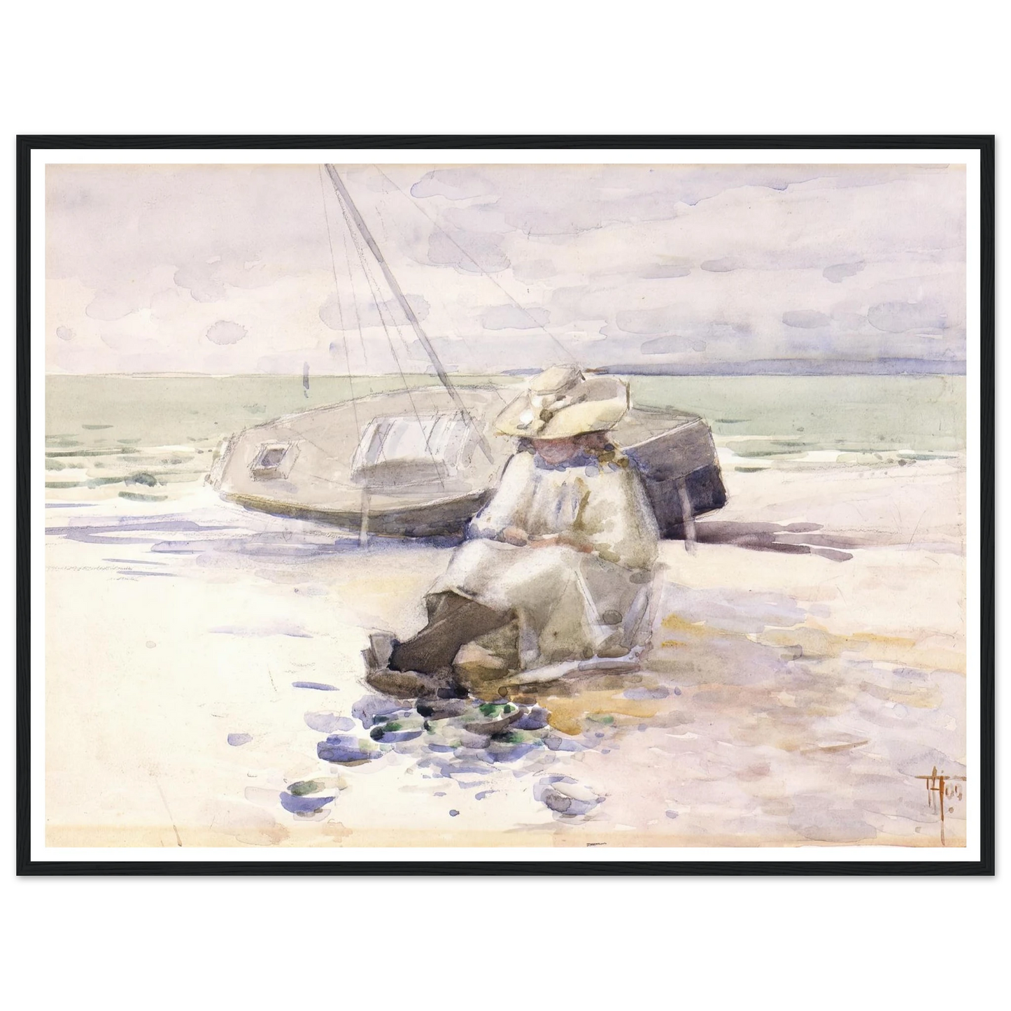 Girl on the beach (1900) Art Print | Frances Hodgkins-Quipham Collections