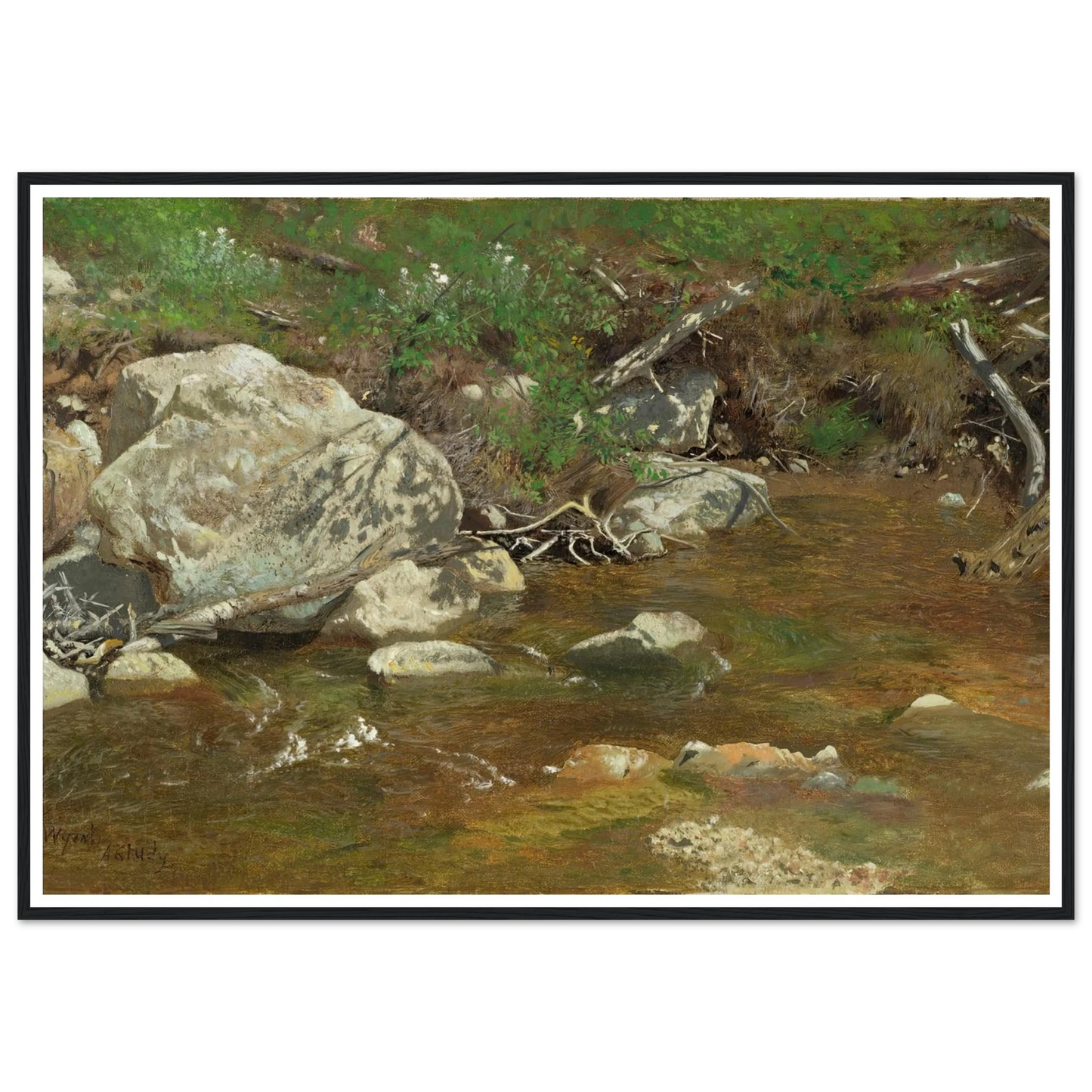 Mountain Brook; A Study (between ca. 1863 and 1869) Art Print | Alexander Helwig Wyant-Quipham Collections