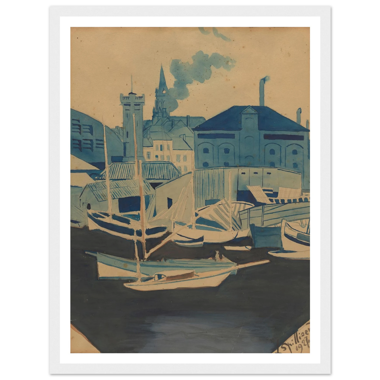 Havenzicht (1927) Art Print | Leon Spilliaert-Quipham Collections