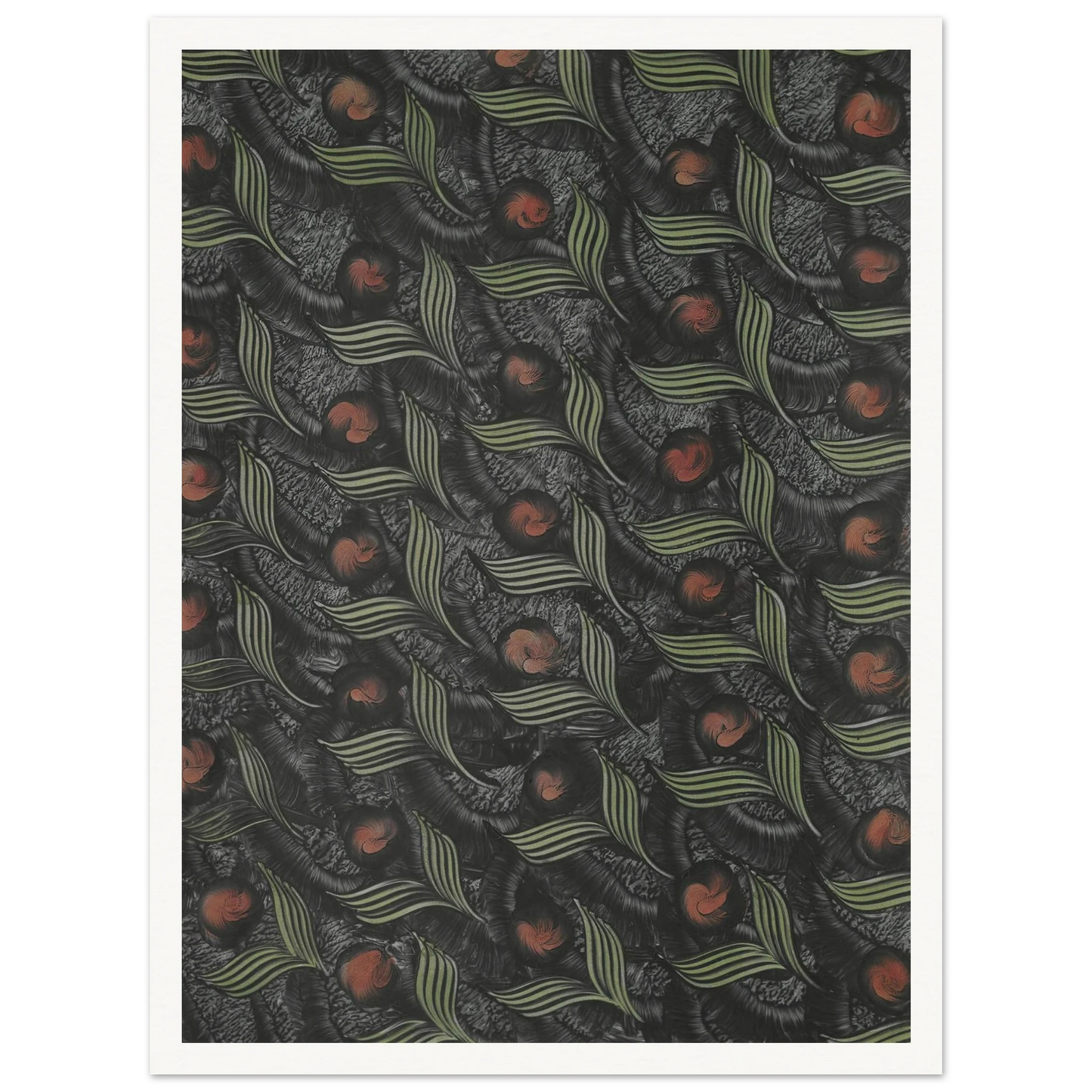 Kleisterpapier (mit Pfauenfedermotiven) (1890 - 1910) Art Print | Anker Kyster-Quipham Collections