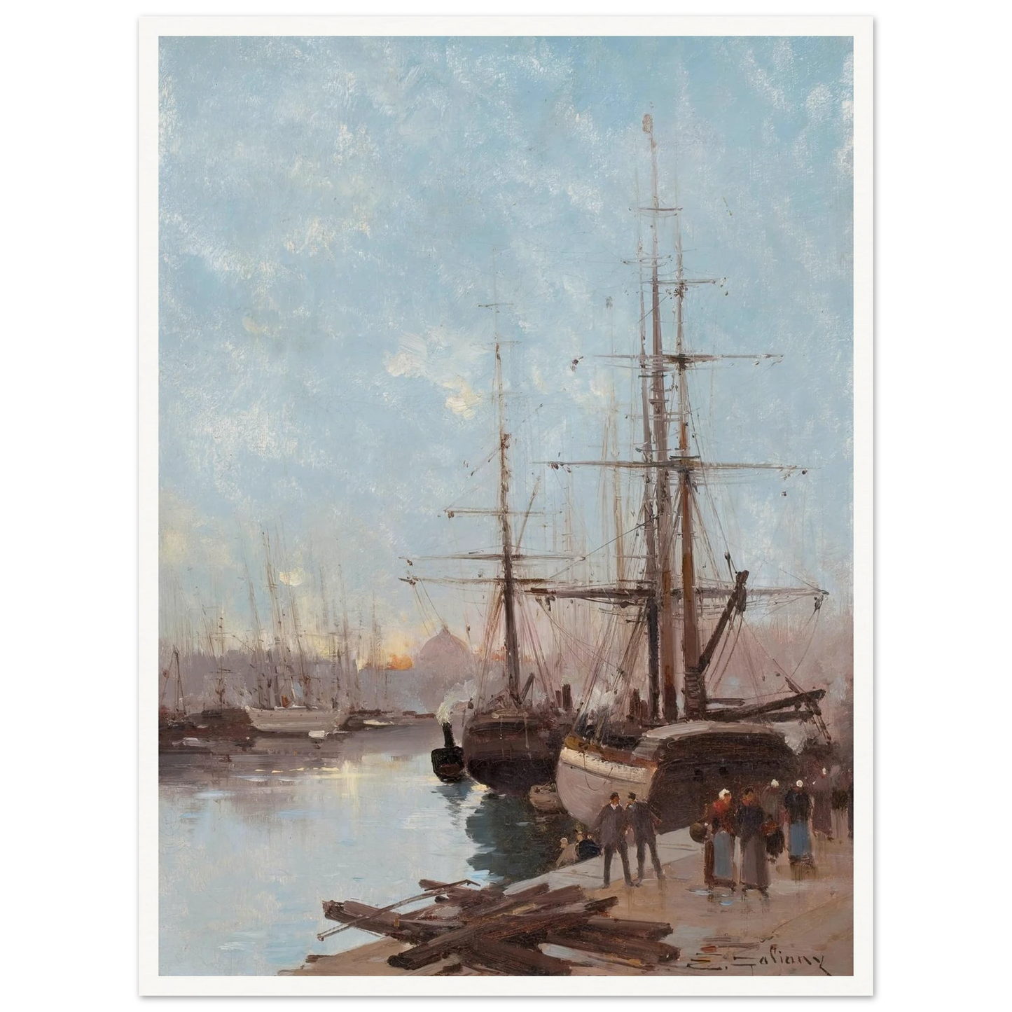 Harbor Scene Art Print | Eugene Galien Laloue-Quipham Collections