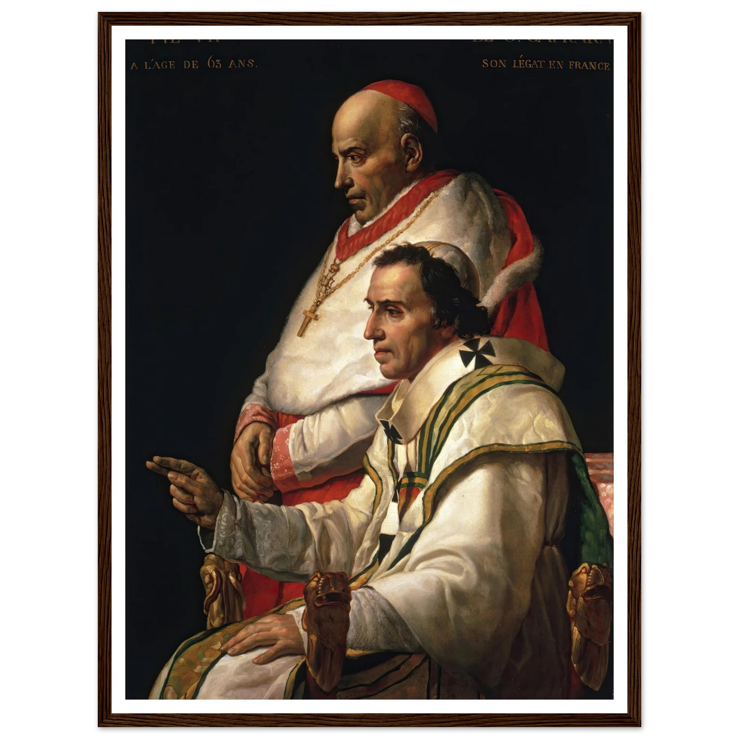 Portrait Of Pope Pius VII And Cardinal Caprara (1805) Art Print | Jacques Louis David-Quipham Collections