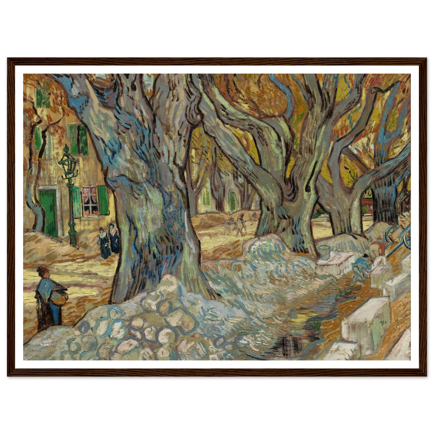 The Large Plane Trees (Road Menders at Saint-Rémy) (1889) Art Print | Vincent van Gogh-Quipham Collections