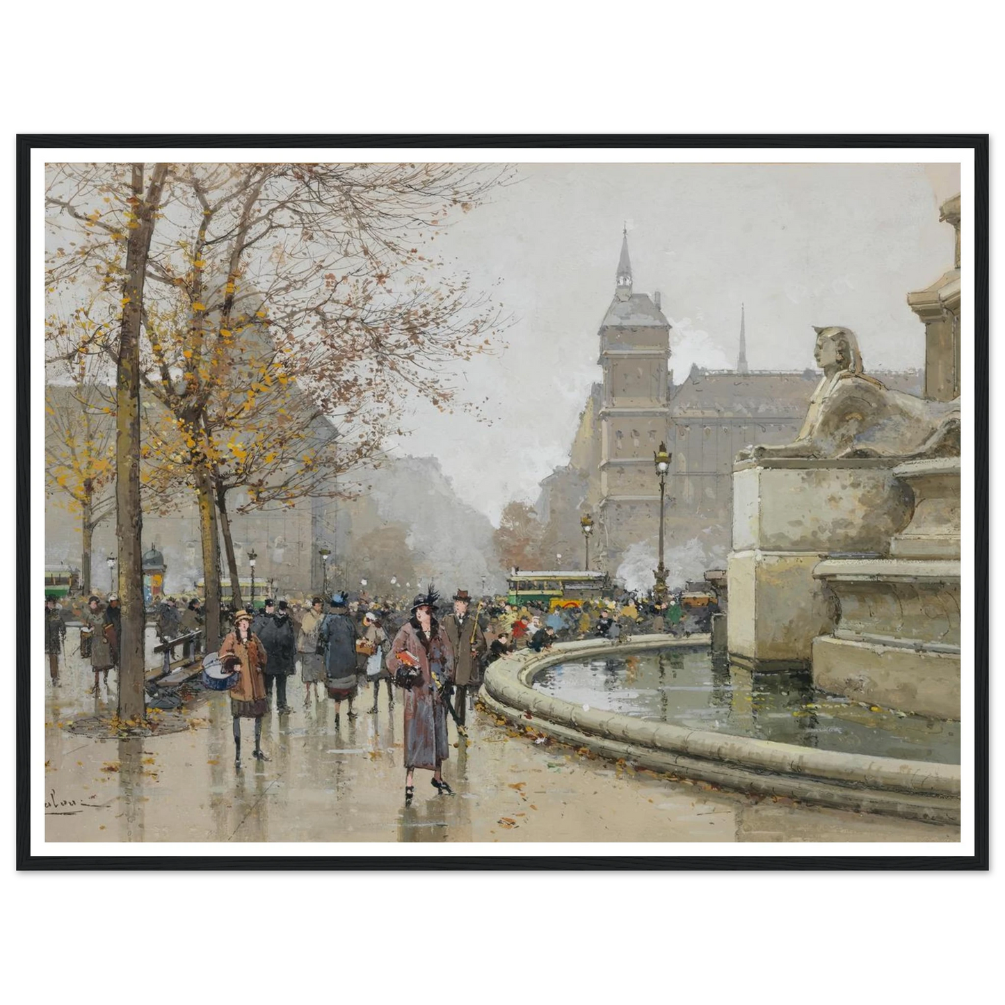 La fontaine du Palmier, place du Châtelet Art Print | Eugene Galien Laloue-Quipham Collections