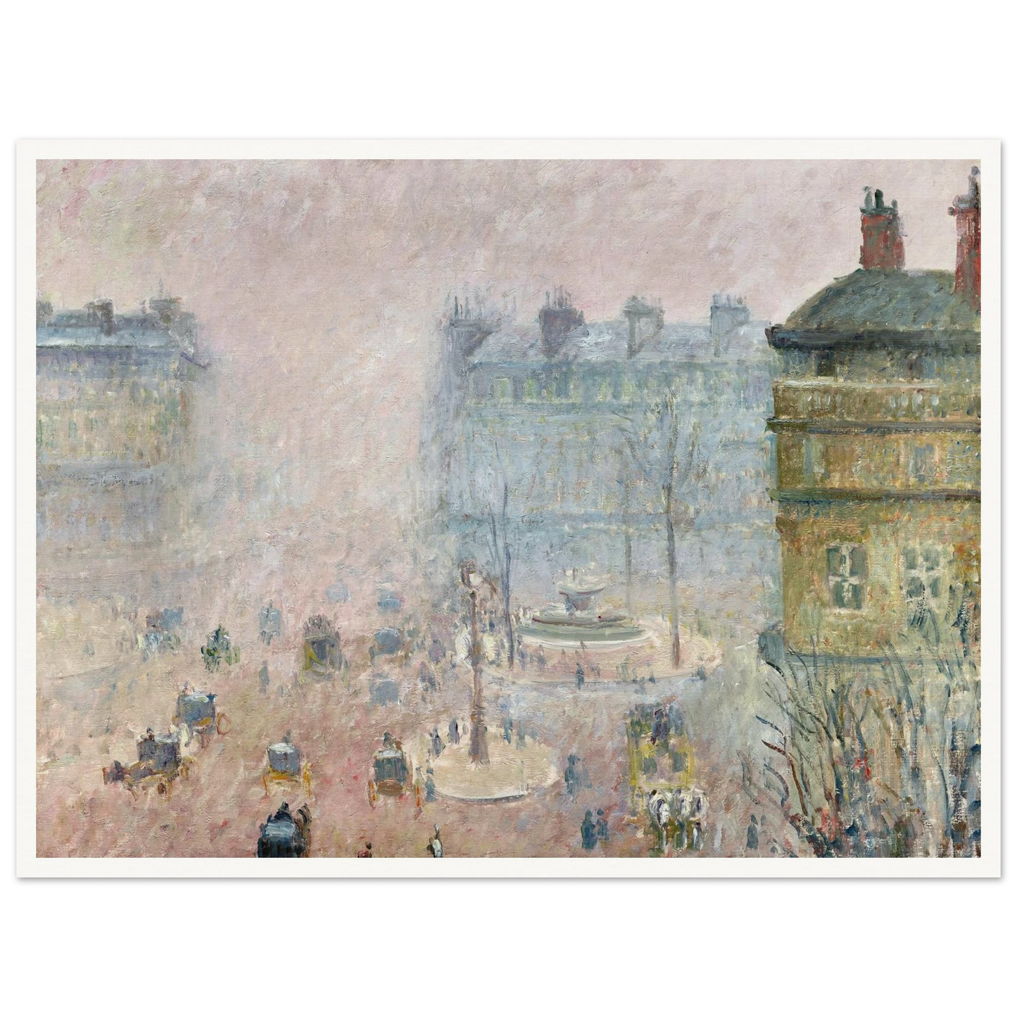 Place du Theatre Francais,Fog Effect (1897) Art Print | Camille Pissarro-Quipham Collections