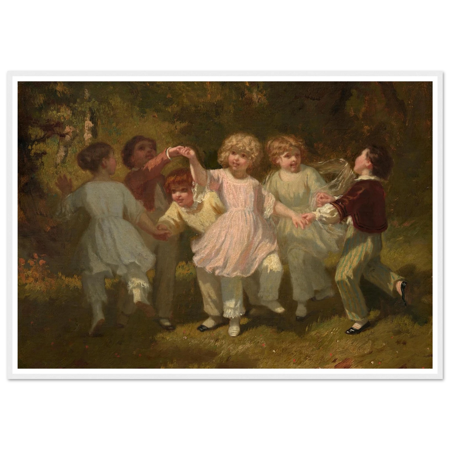 Children Playing in a Park (c. 1860) Art Print | Hugues Merle-Quipham Collections