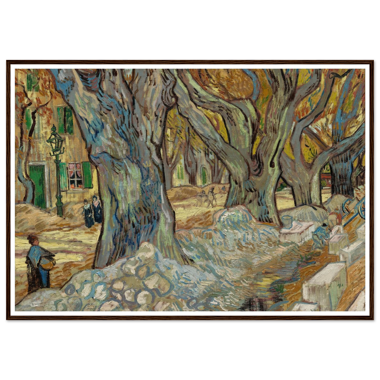 The Large Plane Trees (Road Menders at Saint-Rémy) (1889) Art Print | Vincent van Gogh-Quipham Collections