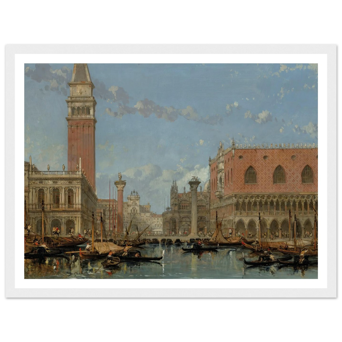 Piazza of St Mark from the Canal, Venice (1860) Art Print | David Roberts-Quipham Collections
