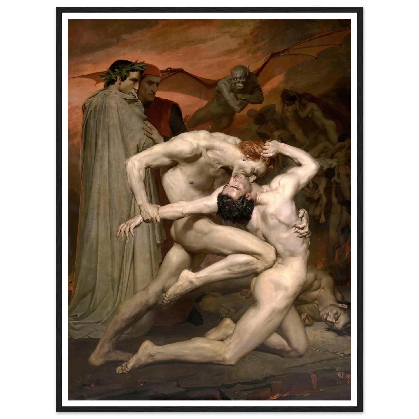 Dante and Virgil in Hell (1850) Art Print | William Bouguereau-Quipham Collections