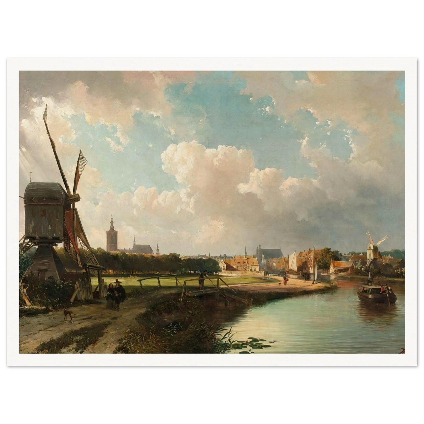 View of The Hague from the Delftse Vaart in the Seventeenth Century (1852) Art Print | Cornelis Springer-Quipham Collections