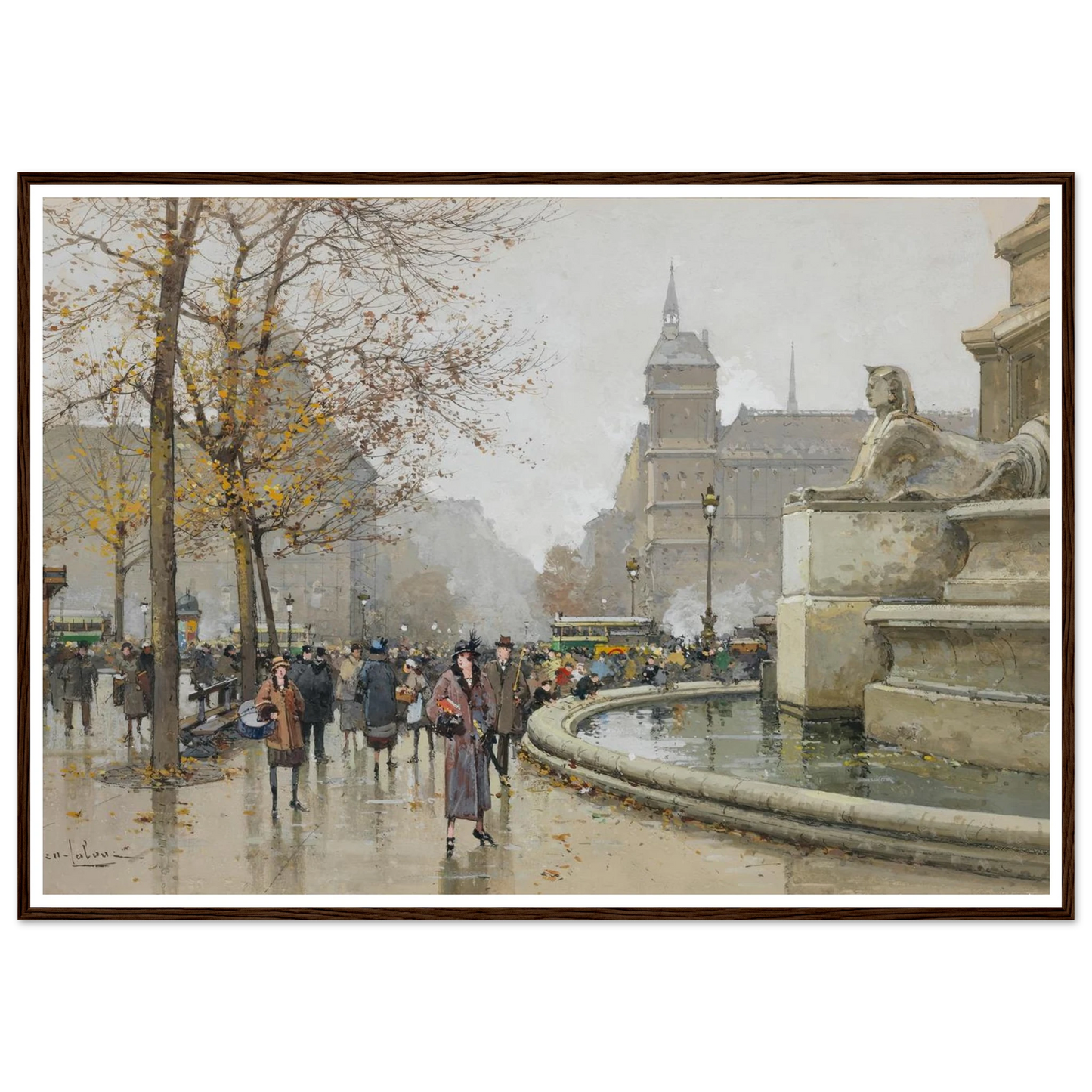 La fontaine du Palmier, place du Châtelet Art Print | Eugene Galien Laloue-Quipham Collections