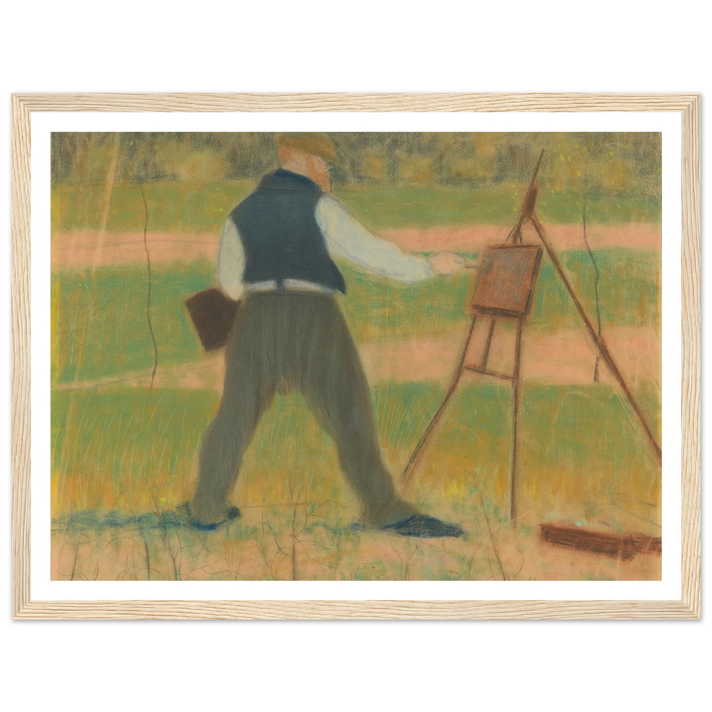 Permeke schilderend te Sint-Martens-Latem in april 1912 (1912) Art Print | Leon Spilliaert-Quipham Collections