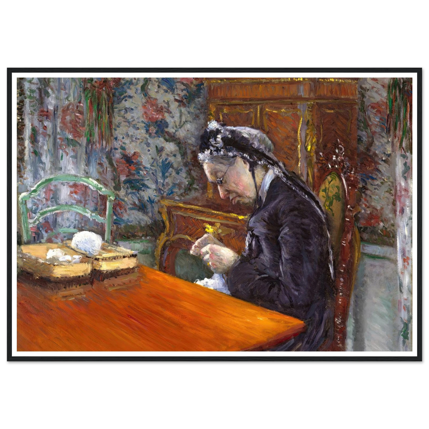 Mademoiselle Boissière Knitting (1877) Art Print | Gustave Caillebotte-Quipham Collections