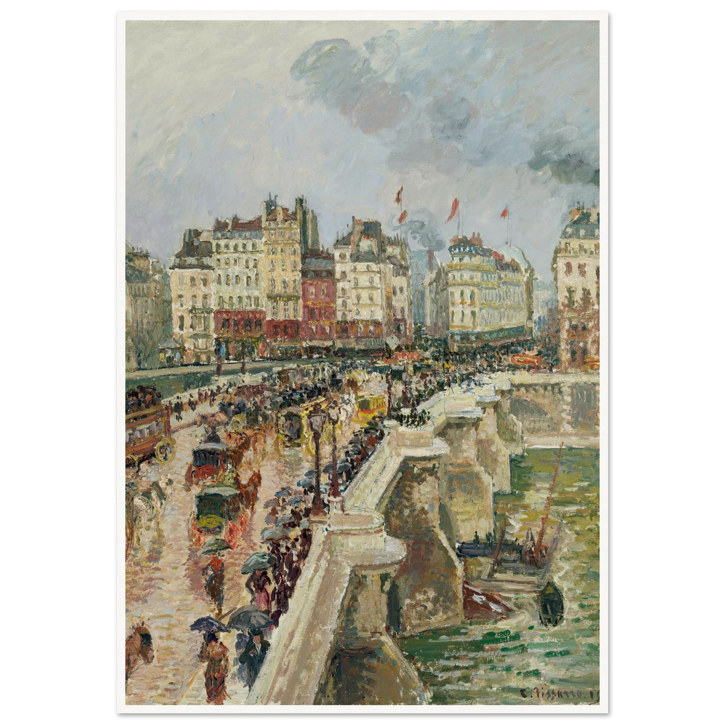 Le Pont-Neuf, après-midi de pluie (1901) Art Print | Camille Pissarro-Quipham Collections