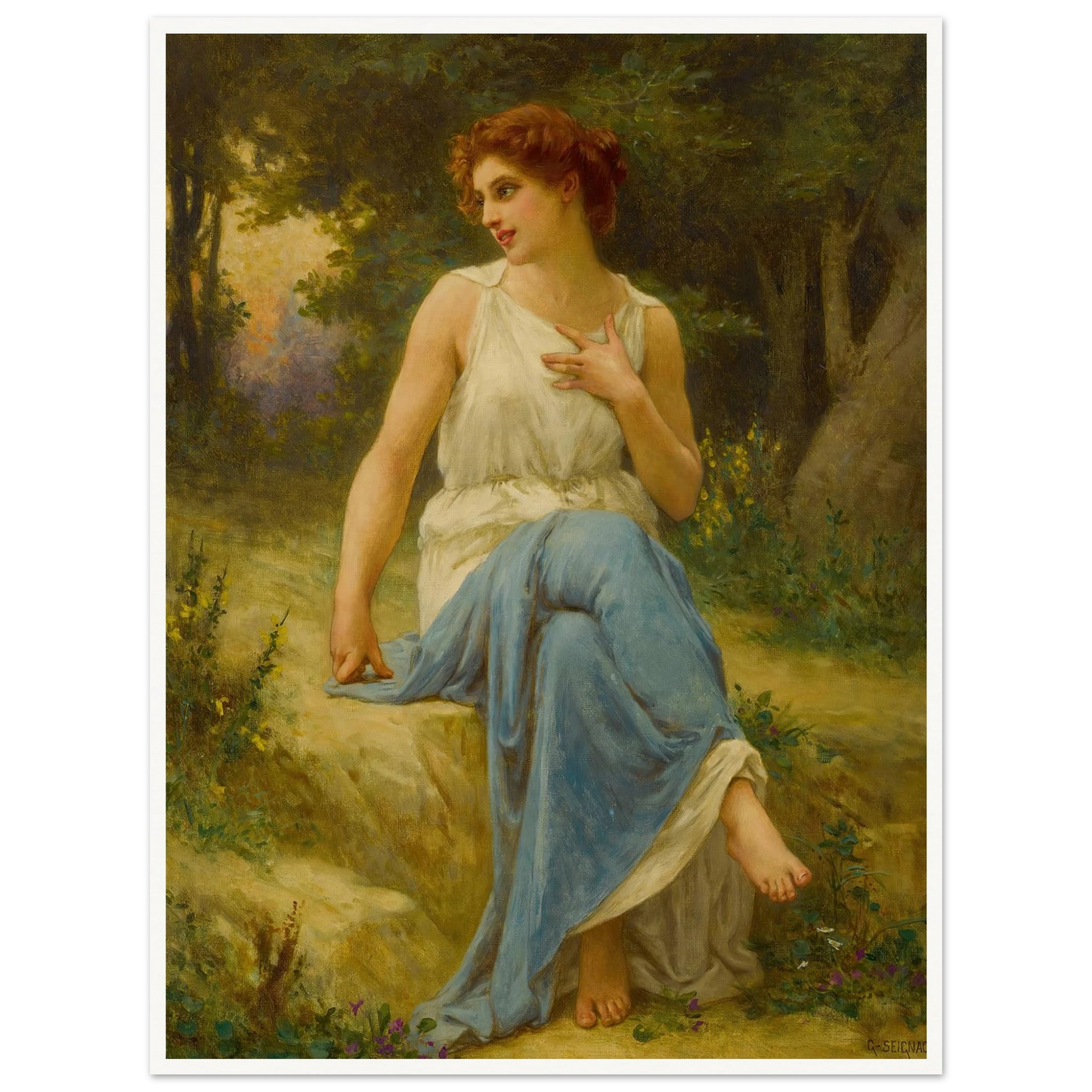 Portrait Of A Seated Woman Art Print | Guillaume Seignac-Quipham Collections