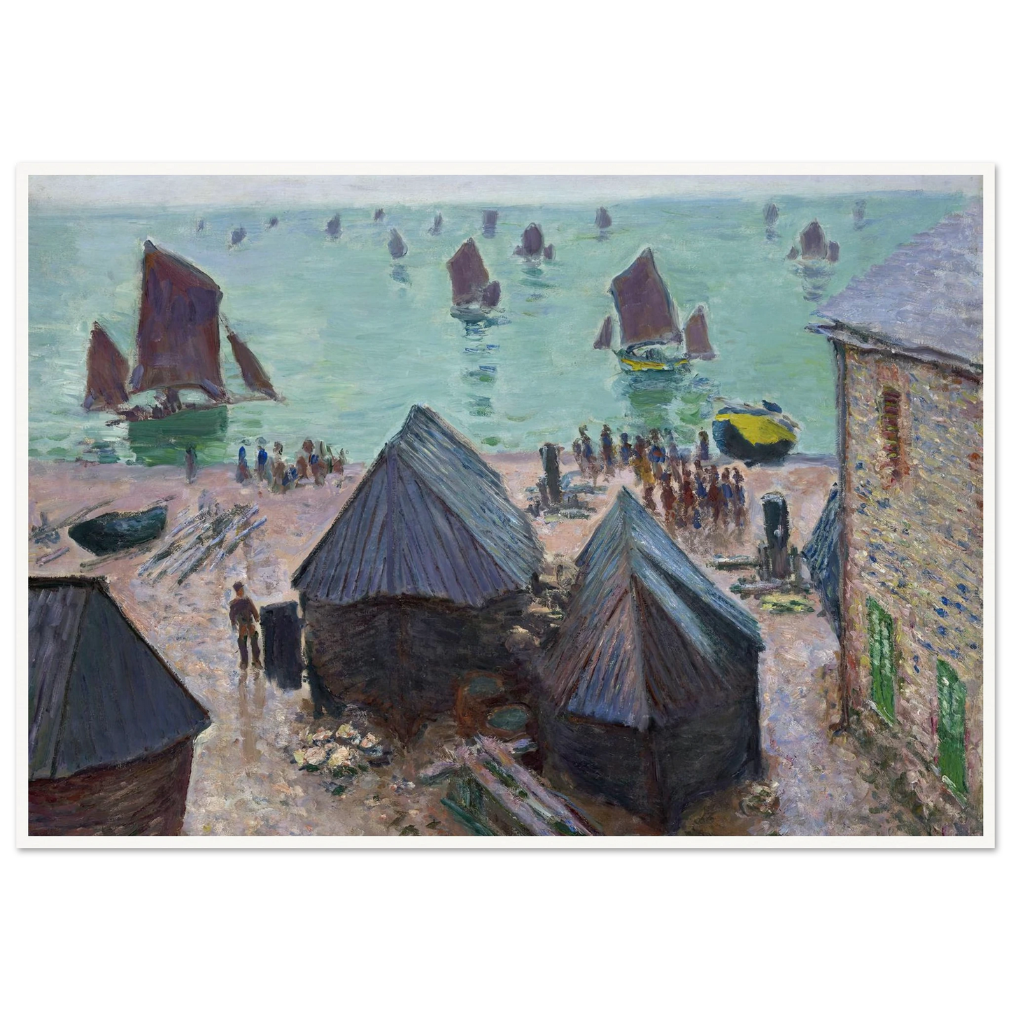 The Departure of the Boats, Étretat (1885) Art Print | Claude Monet-Quipham Collections