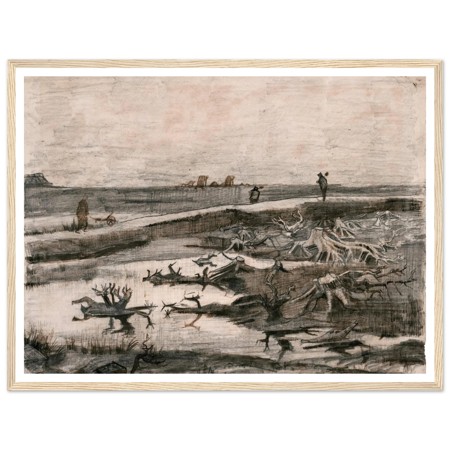 Landscape with Bog Trunks (Travaux aux Champs) (1883) Art Print | Vincent van Gogh-Quipham Collections