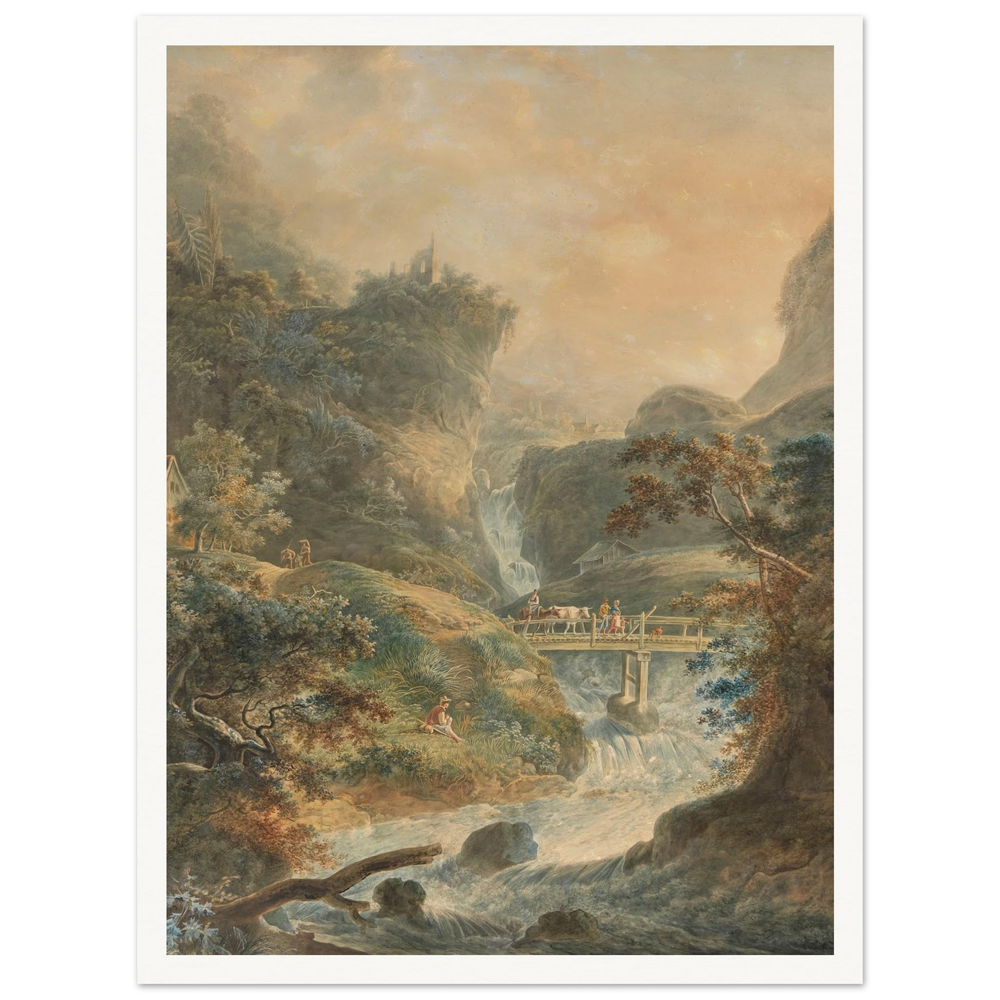 Landschaft mit reißendem Bach im Juragebirge (1790) Art Print | Peter Birmann-Quipham Collections