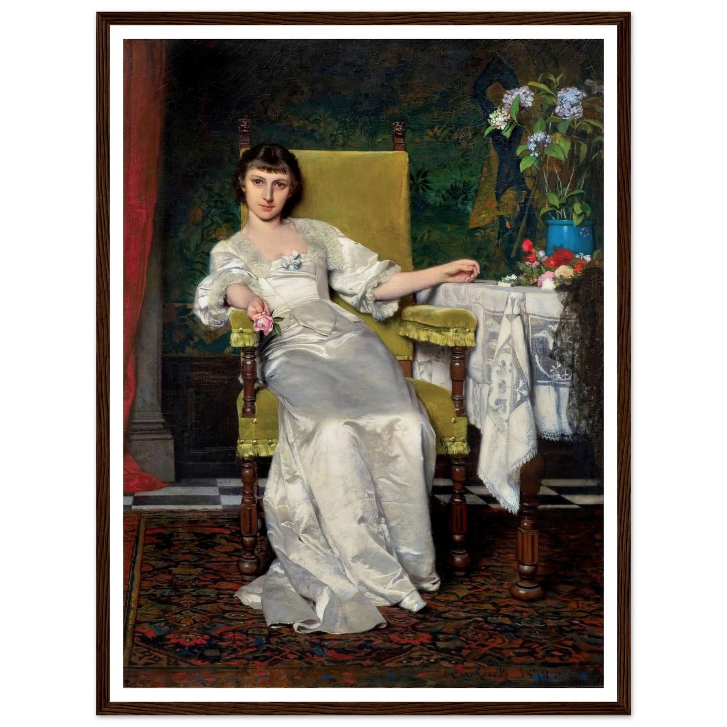 A lady with rose (1879) Art Print | Wladyslaw Czachorski-Quipham Collections
