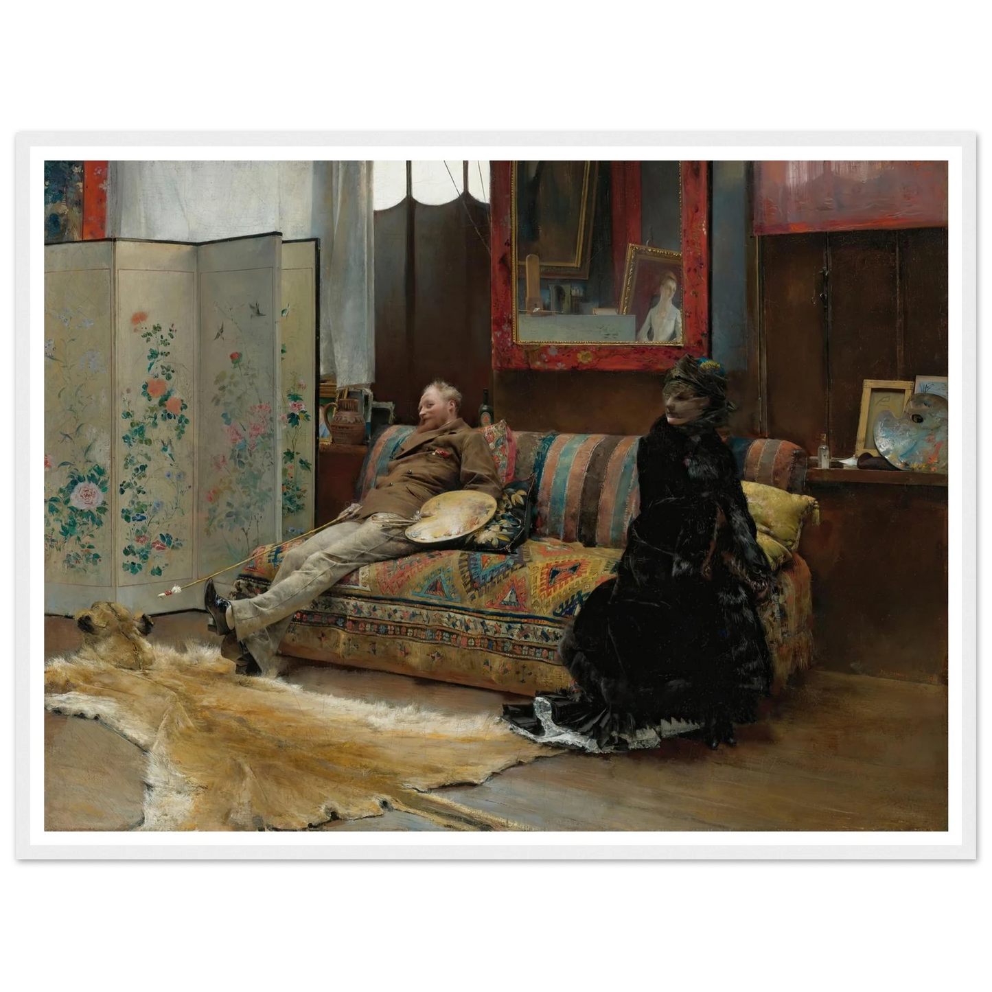 Bouderie (Gustave Courtois In His Studio) (1880) Art Print | Pascal Adolphe Jean Dagnan Bouveret-Quipham Collections