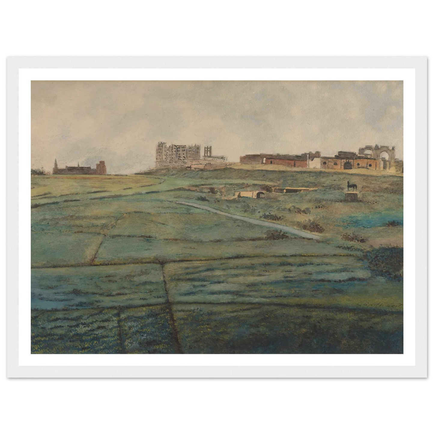 De Wellingtonrenbaan en het Royal Palace Hotel te Oostende kort na de Tweede Wereldoorlog (1945) Art Print | Leon Spilliaert-Quipham Collections