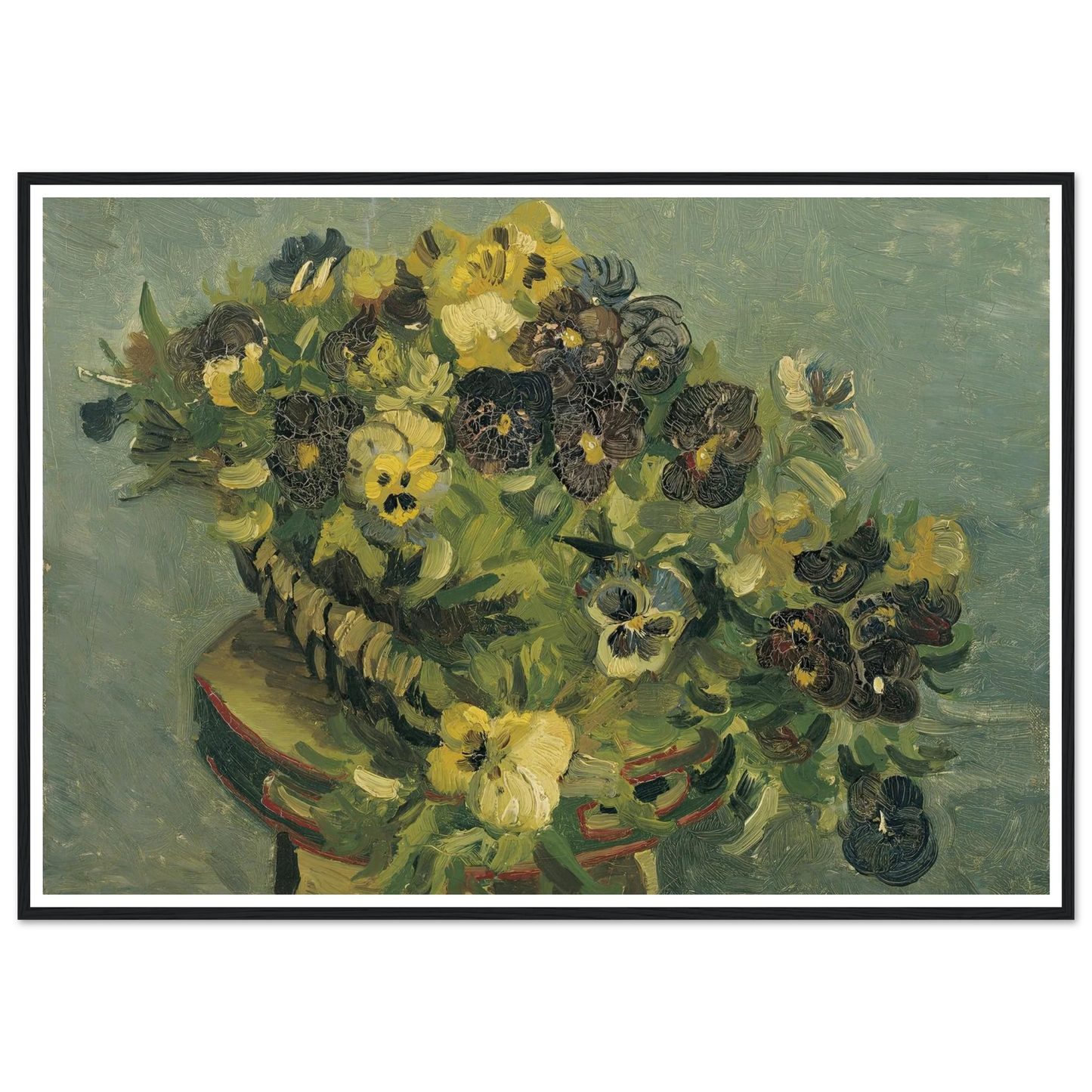 Basket of pansies on a small table (1887) Art Print | Vincent van Gogh-Quipham Collections