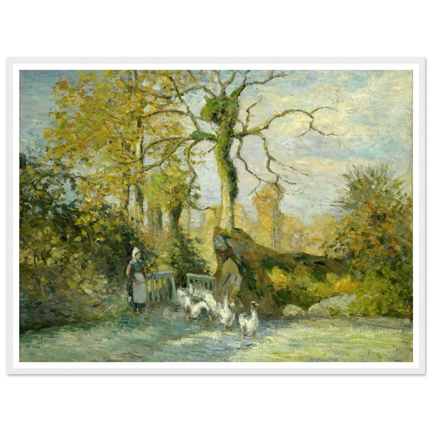 The Goose Girl at Montfoucault (White Frost) (1875) Art Print | Camille Pissarro-Quipham Collections