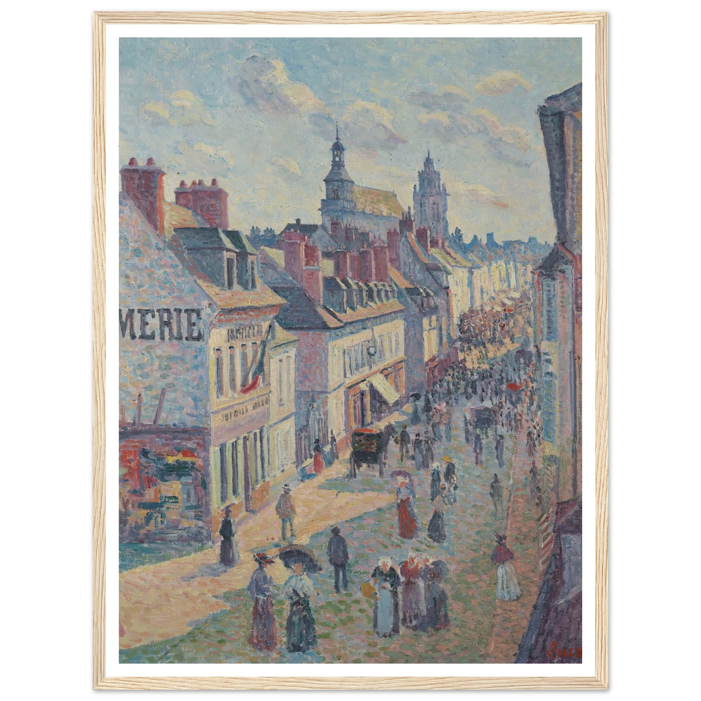 Jour de marché à Gisors (rue Cappeville) (1897) Art Print | Maximilien Luce-Quipham Collections