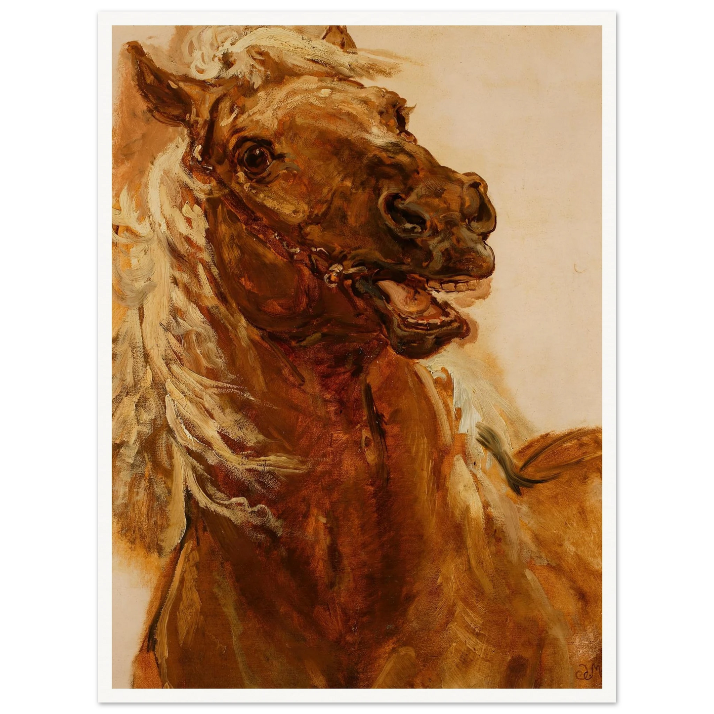 Sketch of horse’s head for the painting “Zamoyski at Byczyna” (1883) Art Print | Jan Matejko-Quipham Collections