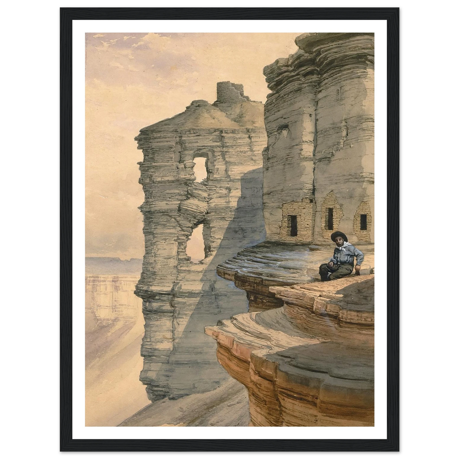 Cliff Houses On The Rio Mancos, Colorado (1878) Art Print | William Henry Holmes-Quipham Collections