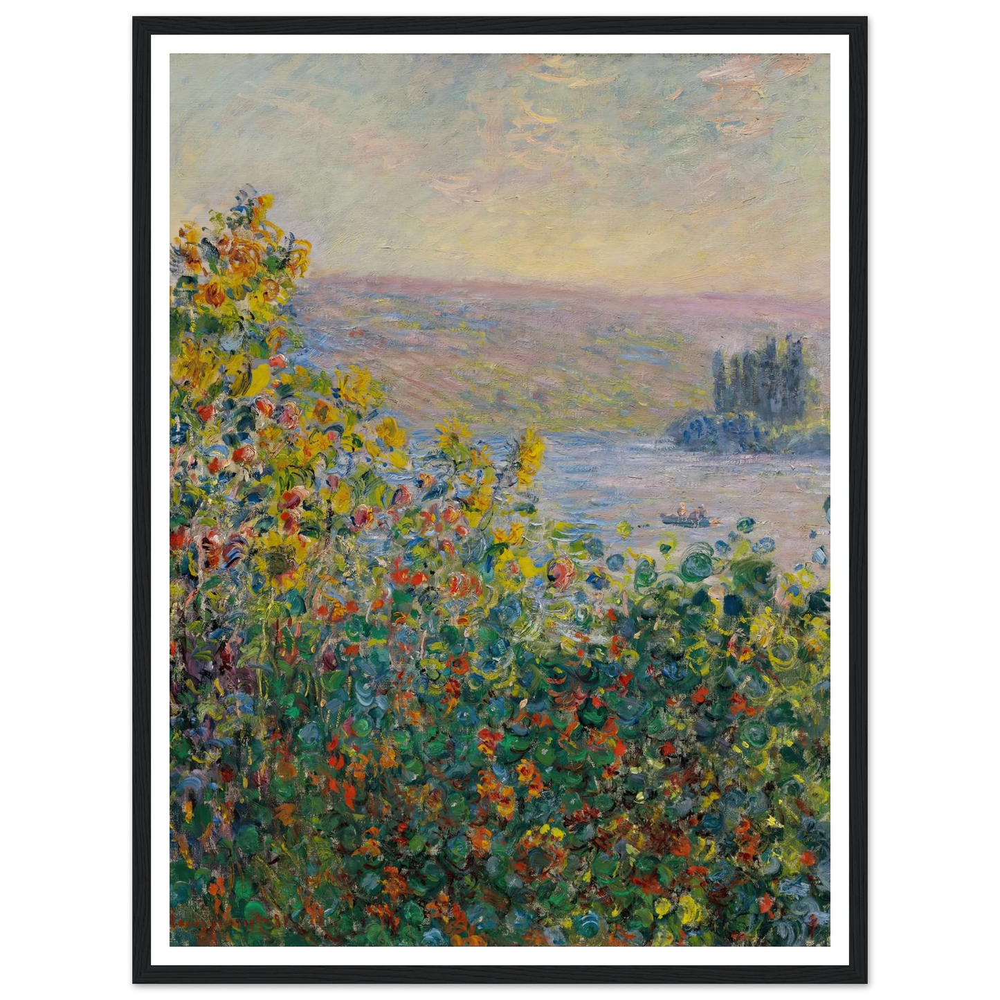 Flower Beds at Vétheuil (1881) Art Print | Claude Monet-Quipham Collections