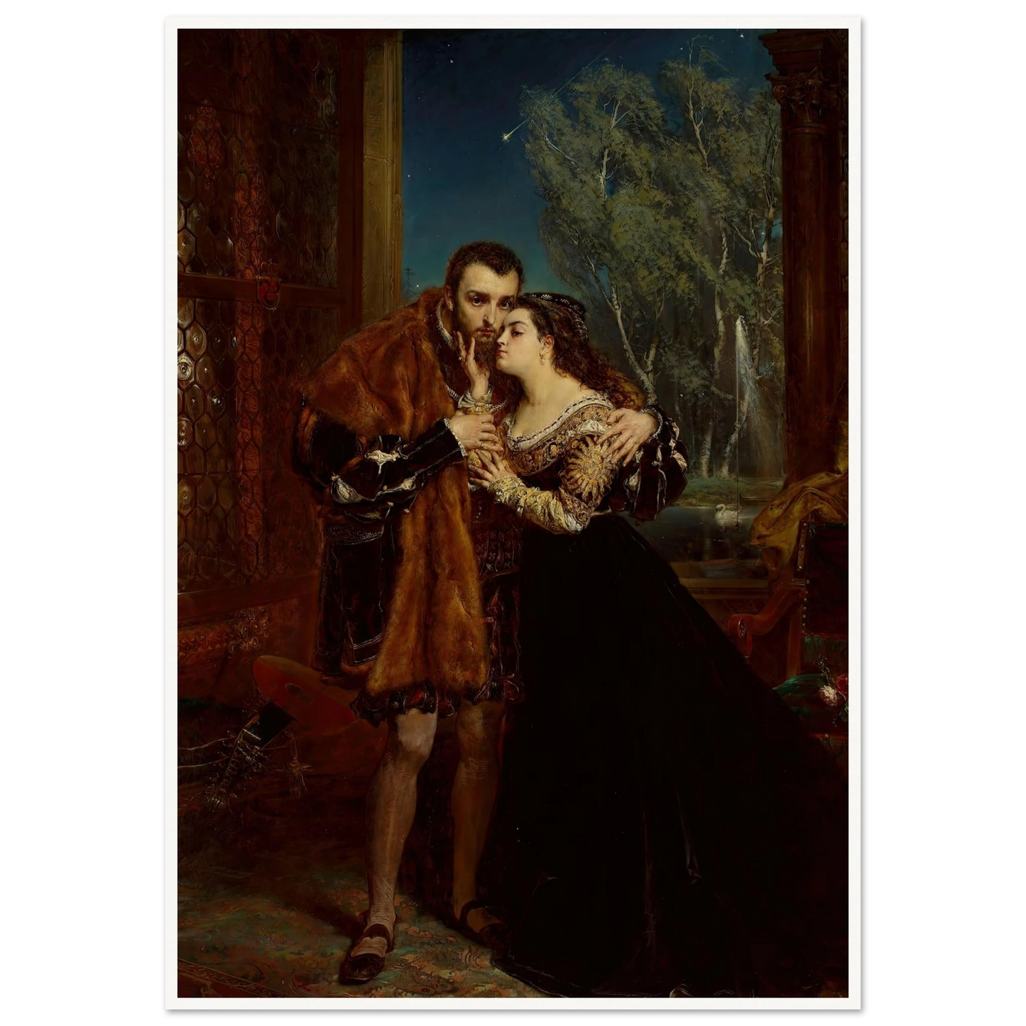 Sigismund Augustus with Barbara at the Radziwiłł court in Vilnius (1867) Art Print | Jan Matejko-Quipham Collections