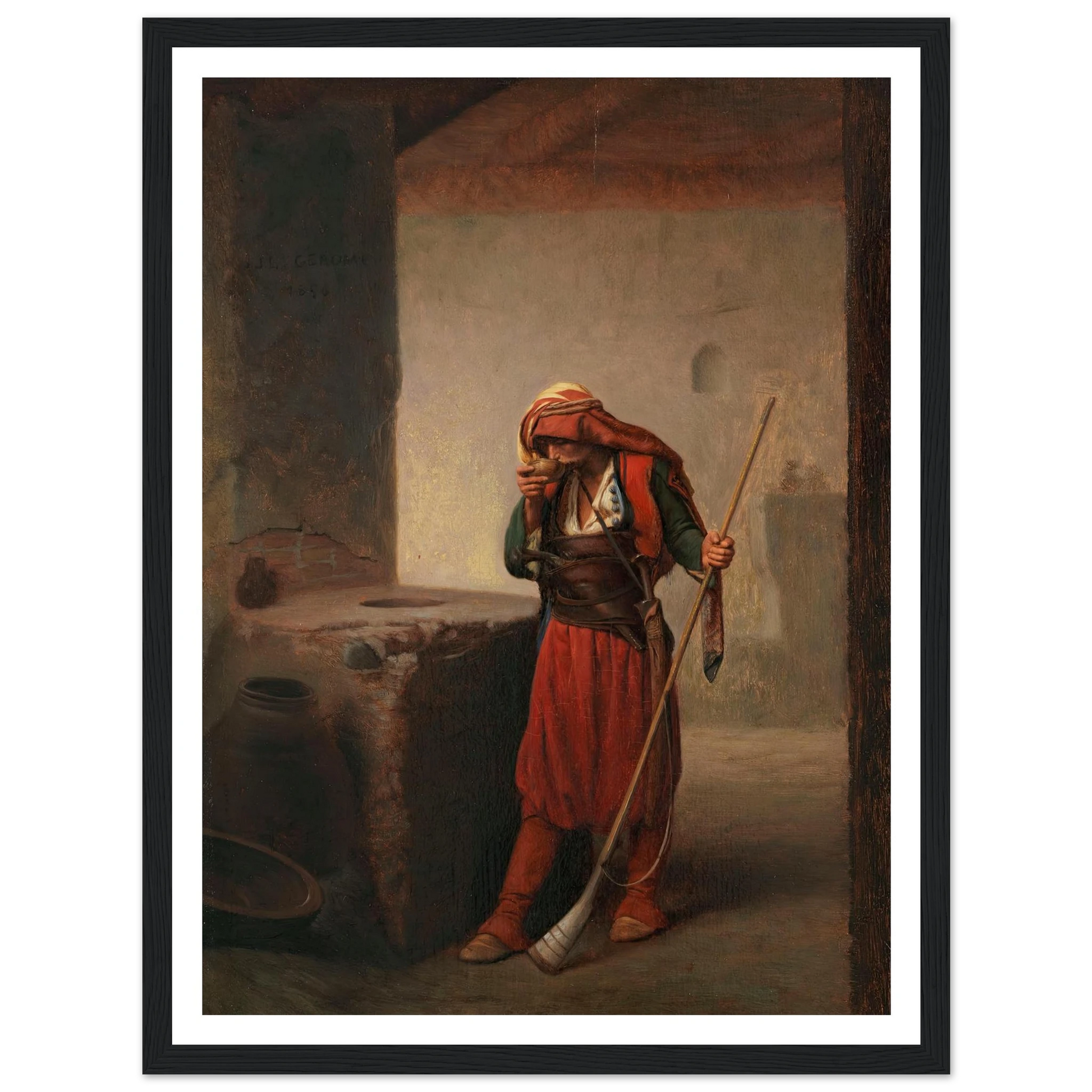 Arnaute buvant (1856) Art Print | Jean Leon Gerome-Quipham Collections
