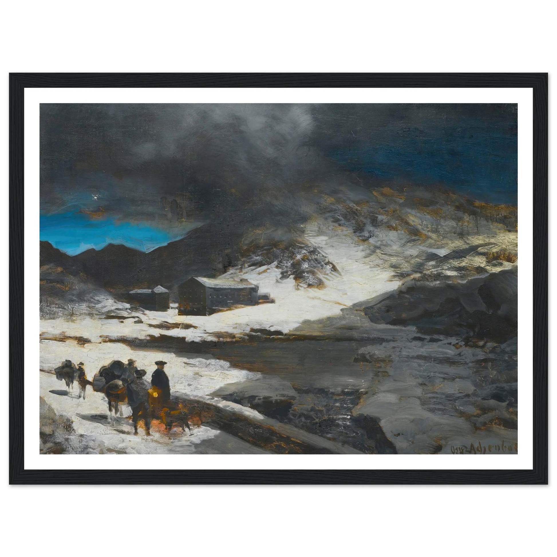 The Great St Bernard Inn, In The Alps Art Print | Oswald Achenbach-Quipham Collections
