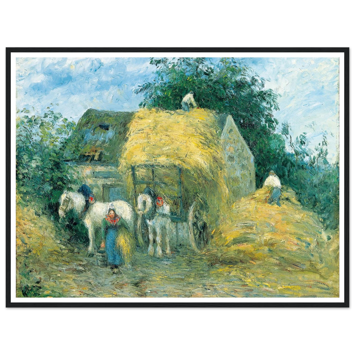 The Hay Cart, Montfoucault (1879) Art Print | Camille Pissarro-Quipham Collections